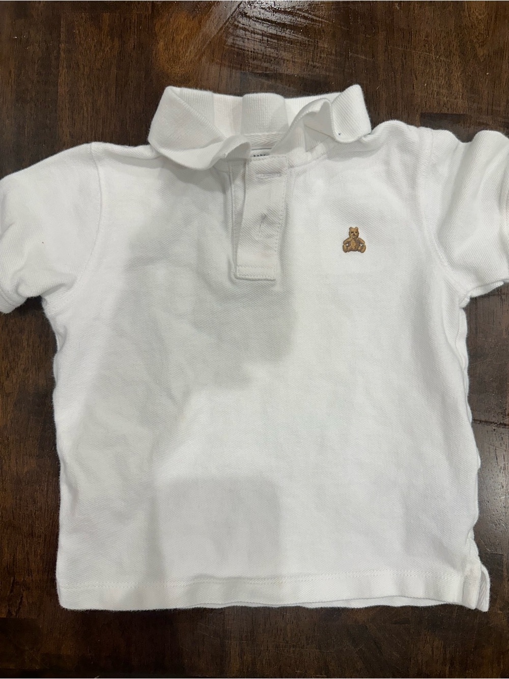 Gap White Kids Polo Shirt with Embroidered Bear
